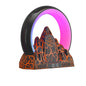 Contemporary Creative ABS Rechargeable Bluetooth Circle Volcano Crackle Clock LED Ambient Light Table Lamp For Bedside