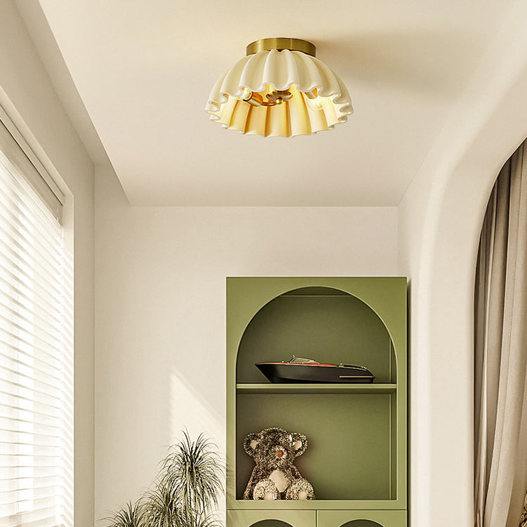 French Ruffle 2-Light Semi-Flush Ceiling Light
