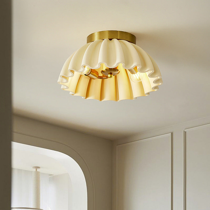 French Ruffle 2-Light Semi-Flush Ceiling Light