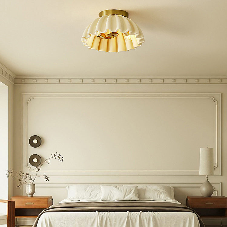 French Ruffle 2-Light Semi-Flush Ceiling Light