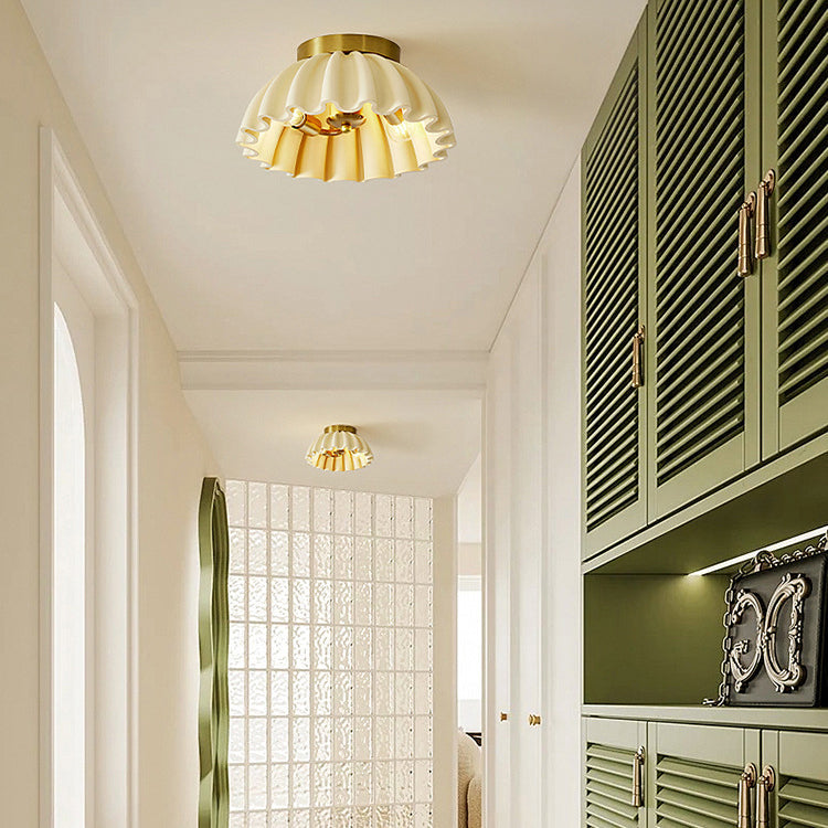 French Ruffle 2-Light Semi-Flush Ceiling Light