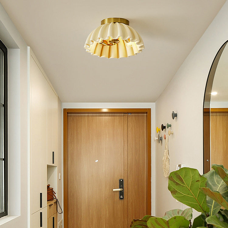 French Ruffle 2-Light Semi-Flush Ceiling Light