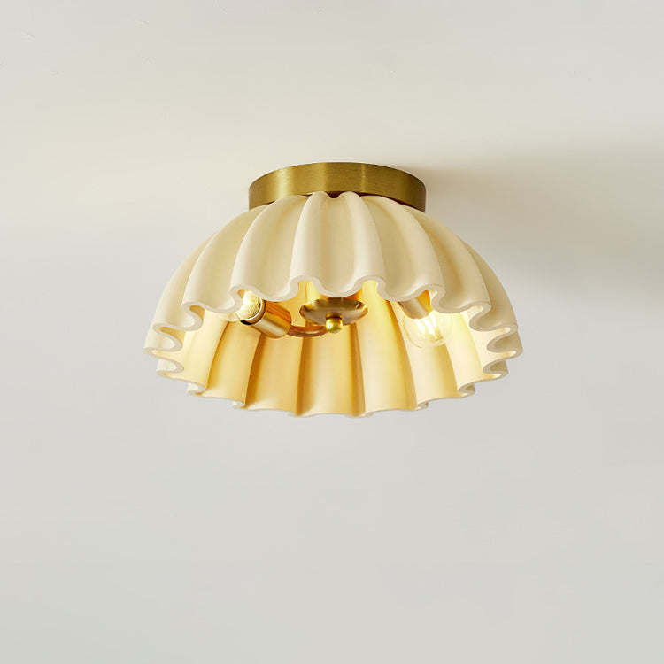 French Ruffle 2-Light Semi-Flush Ceiling Light