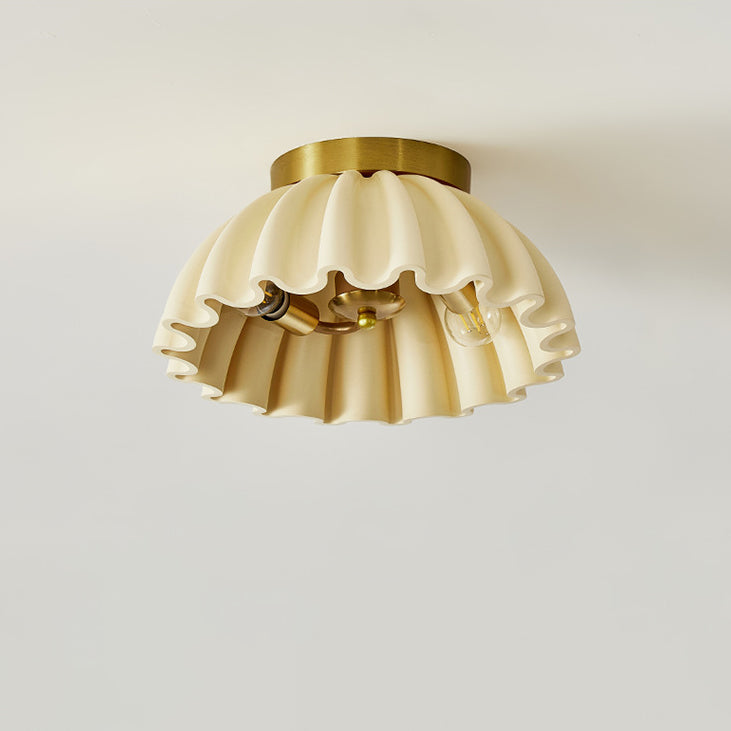 French Ruffle 2-Light Semi-Flush Ceiling Light
