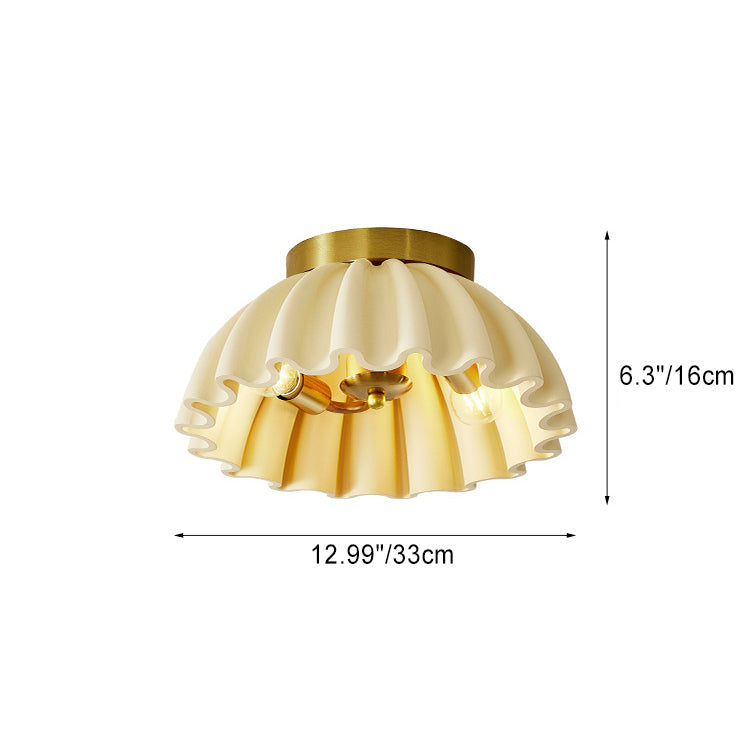 French Ruffle 2-Light Semi-Flush Ceiling Light