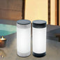 Modern Minimalist Solar Waterproof Stainless Steel Plastic Glass Cylinder Portable LED Outdoor Table Lamp For Outdoor Patio