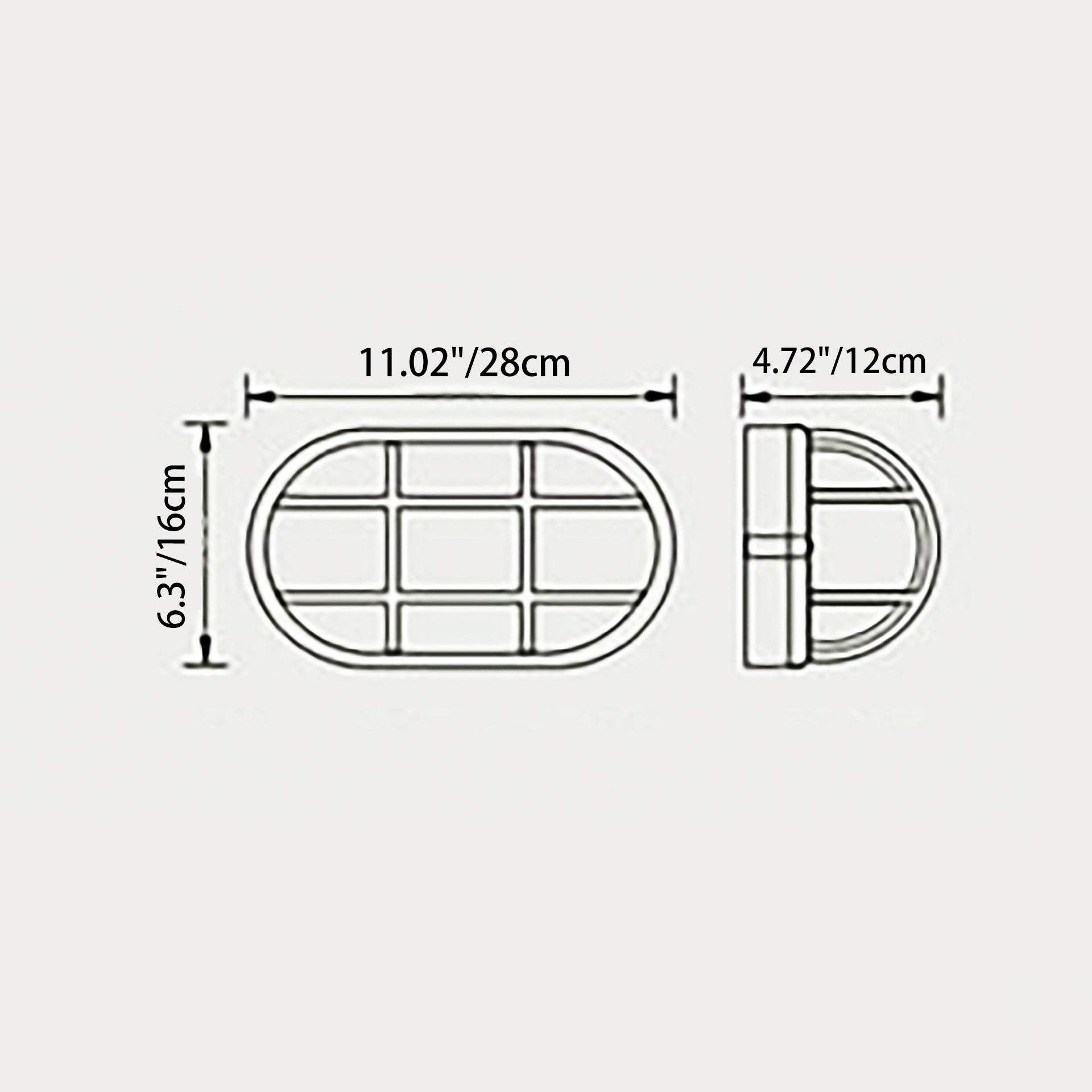 Contemporary Industrial Waterproof Aluminum Glass Frosted Oval Striped 1-Light Wall Sconce Lamp For Outdoor Patio