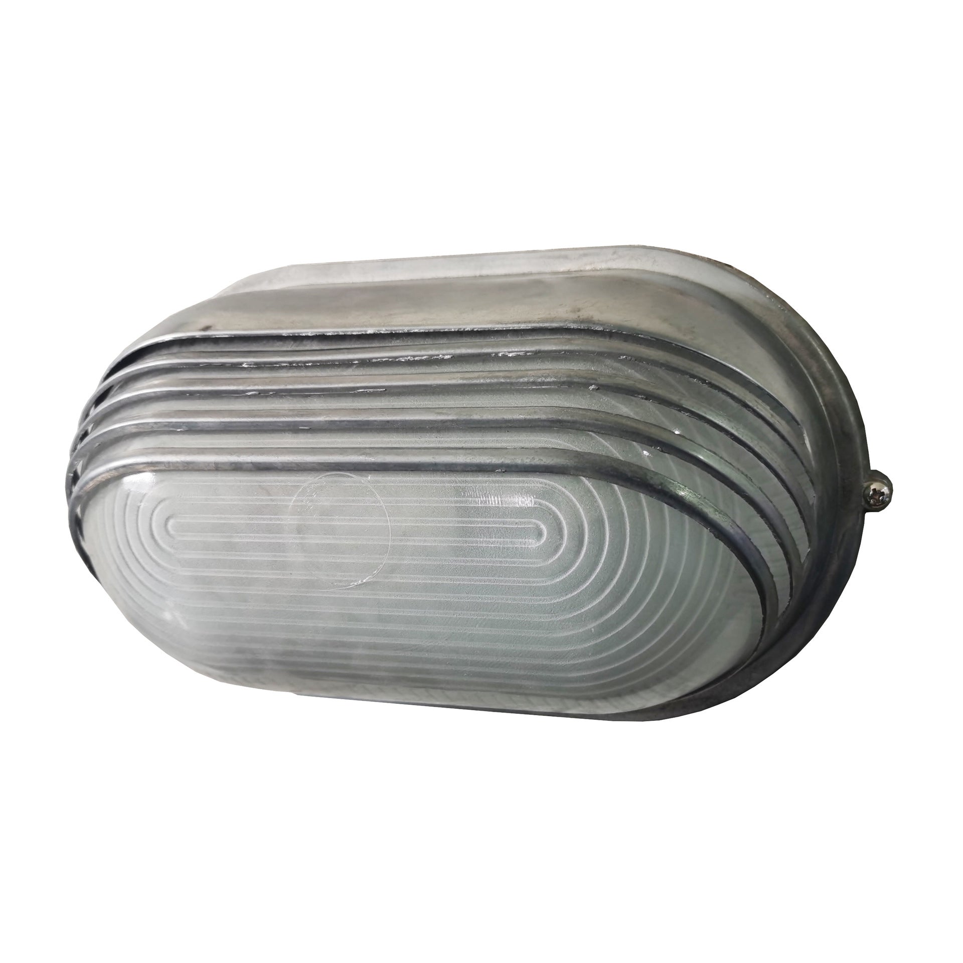 Contemporary Industrial Waterproof Aluminum Glass Frosted Oval Striped 1-Light Wall Sconce Lamp For Outdoor Patio