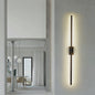 Modern Minimalist Long Strip Square Pole Aluminum Iron LED Vanity Light Mirror Front Wall Sconce Lamp For Living Room