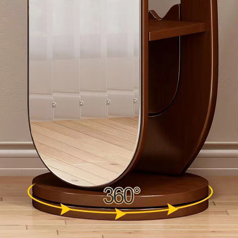 Pipa Round Rotating Floor Mirror