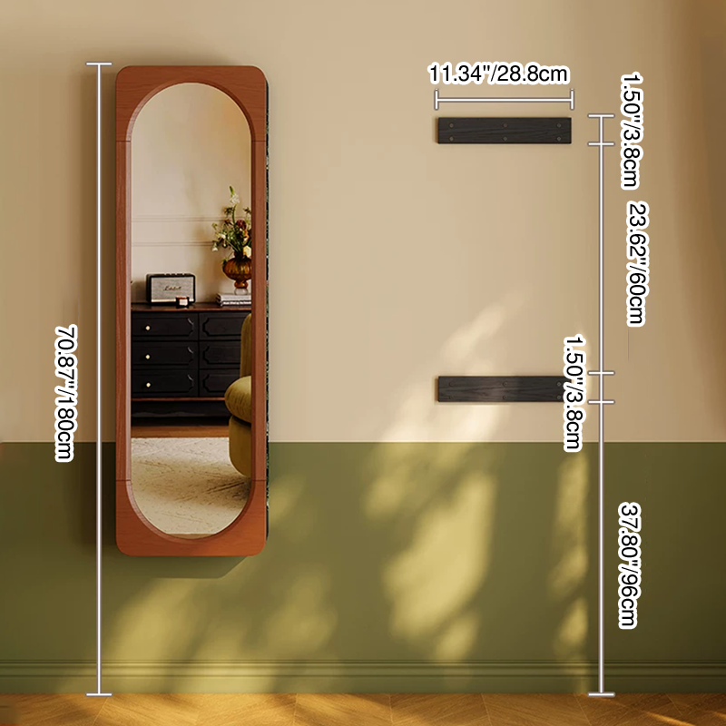 French Full-Length Mirror Cabinet, Hidden Storage