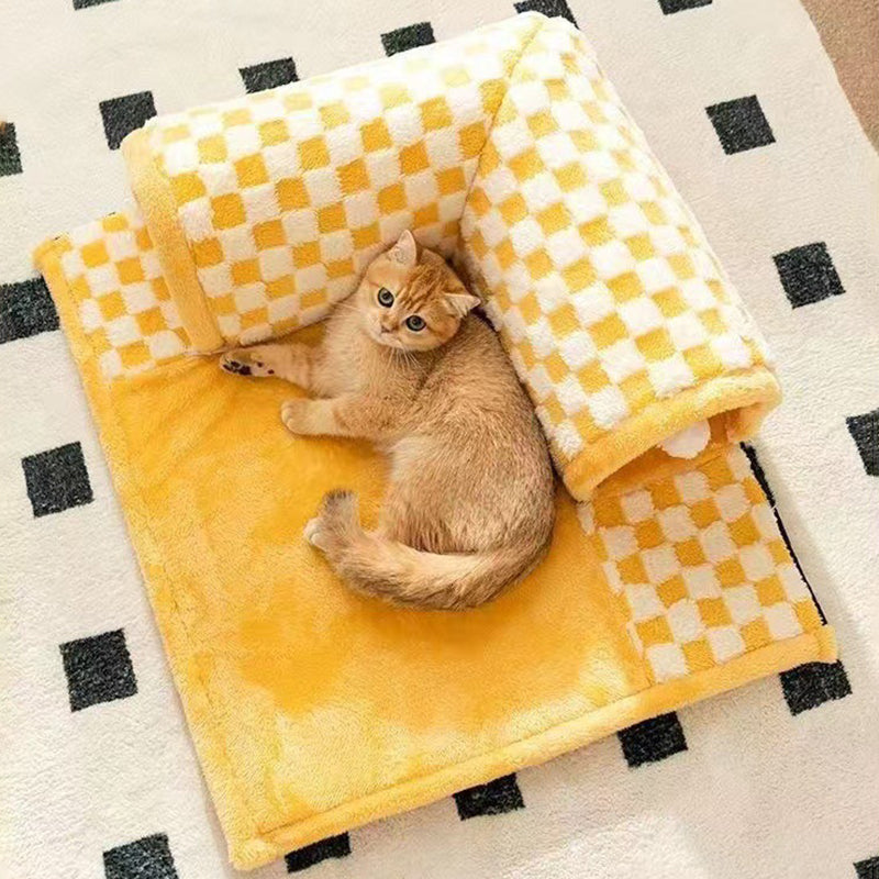 Arctic Velvet Tunnel Cat Bed