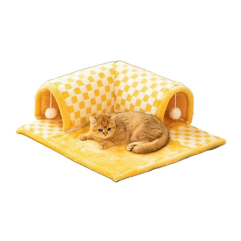 Arctic Velvet Tunnel Cat Bed
