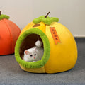 Persimmon-Shaped Velvet Cat Bed