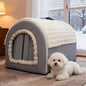 Velvet Faux Leather Arch Cat Bed
