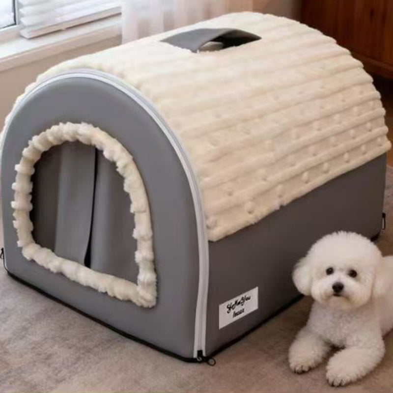Velvet Faux Leather Arch Cat Bed