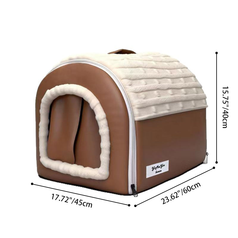 Velvet Faux Leather Arch Cat Bed