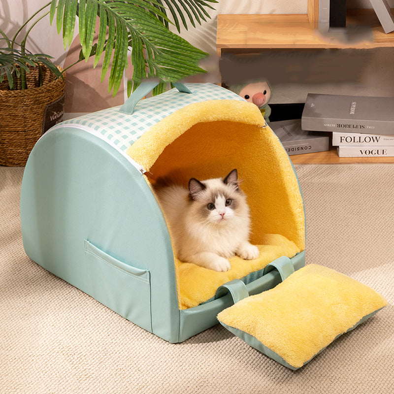 Crystal Velvet Arch Cat Bed