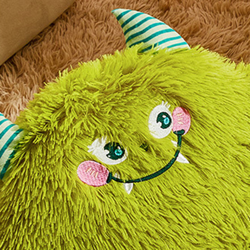 Round Velvet Cartoon Cat Bed