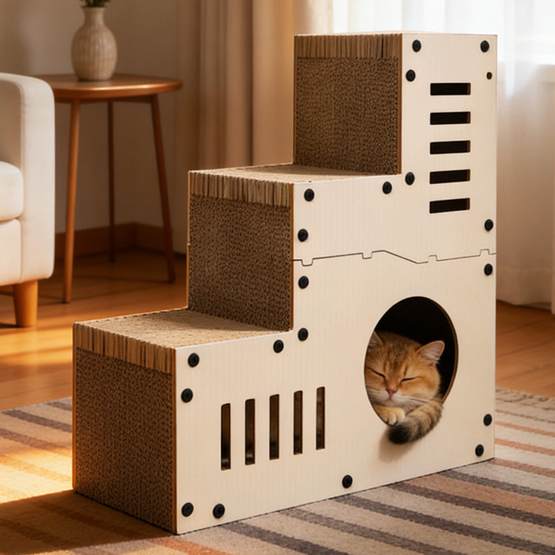 Stair Design Cat Bed & Scratching Board