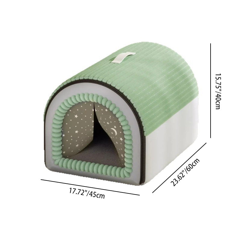 Foldable Velvet Arch Cat Bed