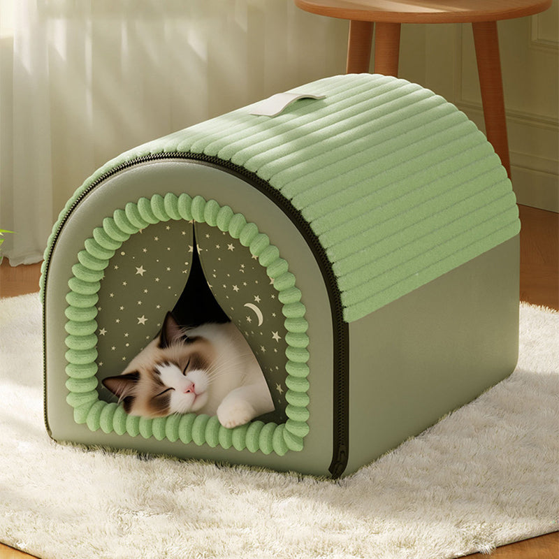 Foldable Velvet Arch Cat Bed