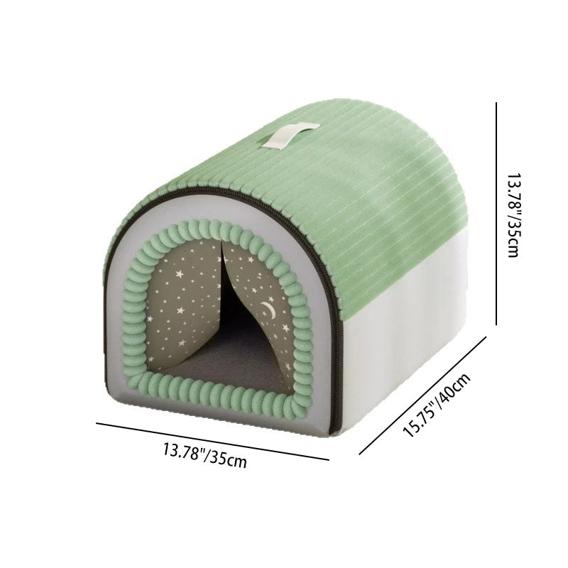 Foldable Velvet Arch Cat Bed