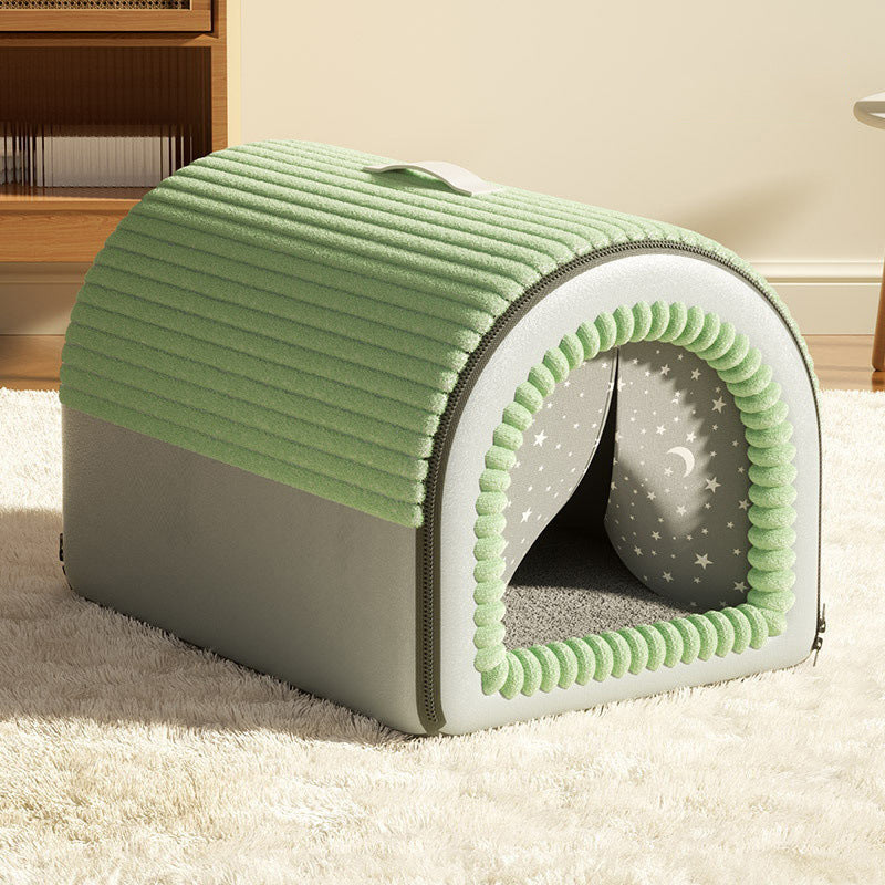 Foldable Velvet Arch Cat Bed
