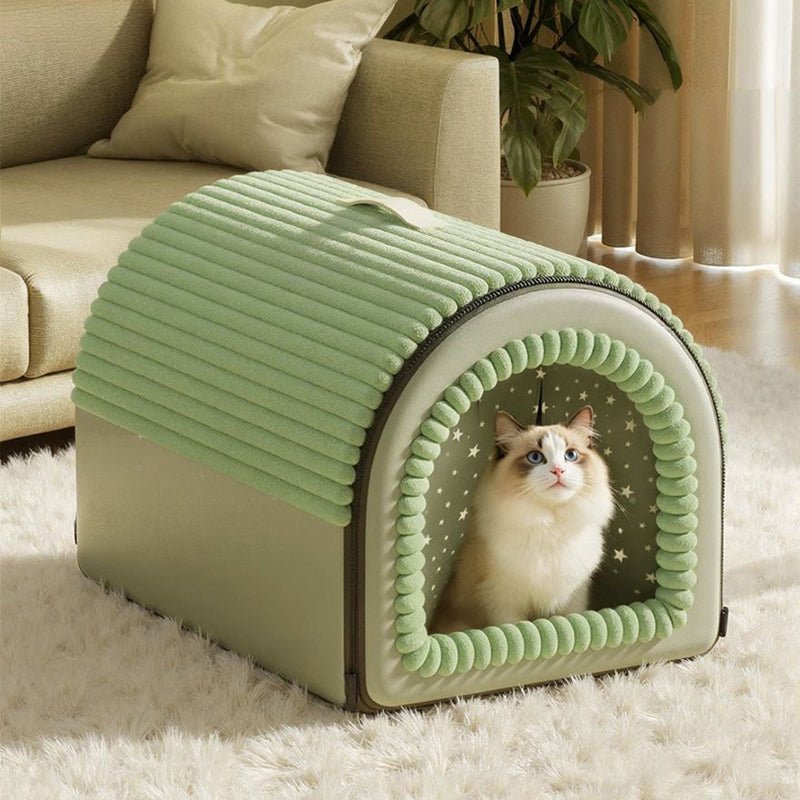 Foldable Velvet Arch Cat Bed
