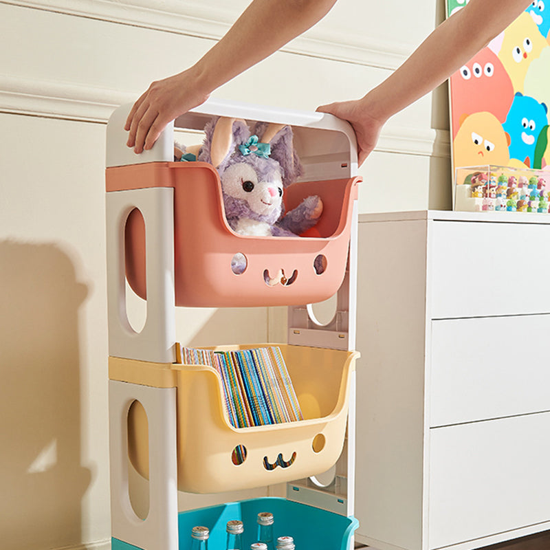 Cat-Shaped Kids Storage Rack on Wheels
