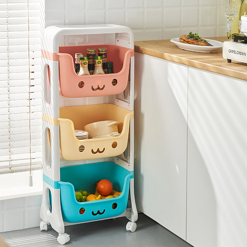Cat-Shaped Kids Storage Rack on Wheels