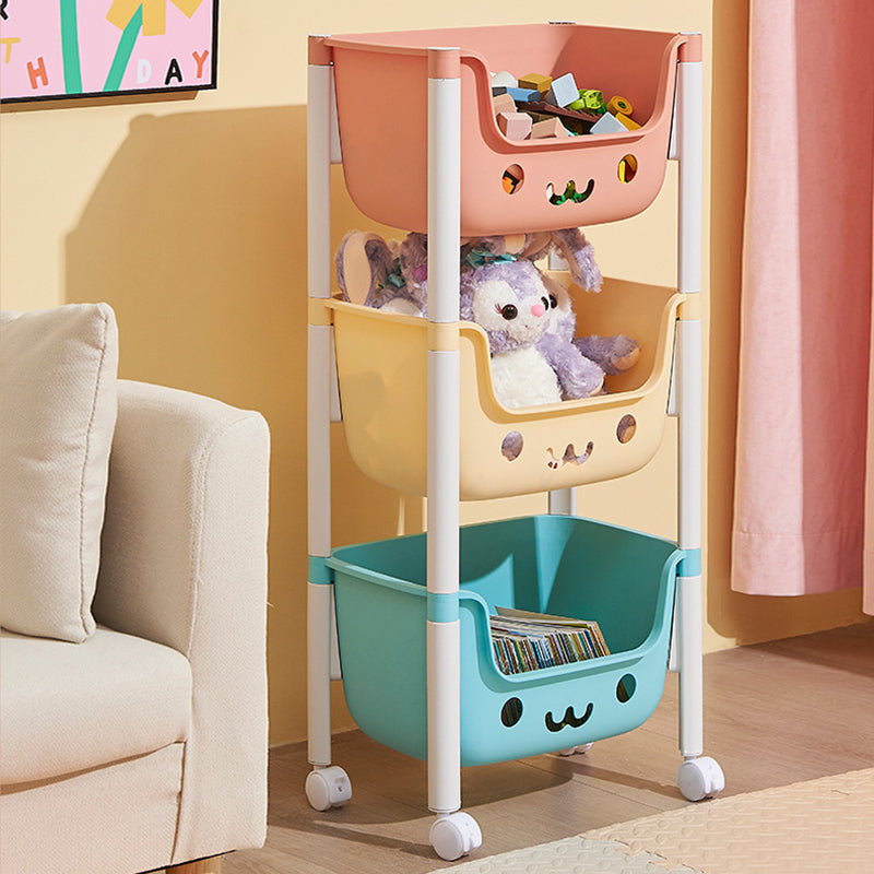 Cat-Shaped Kids Storage Rack on Wheels