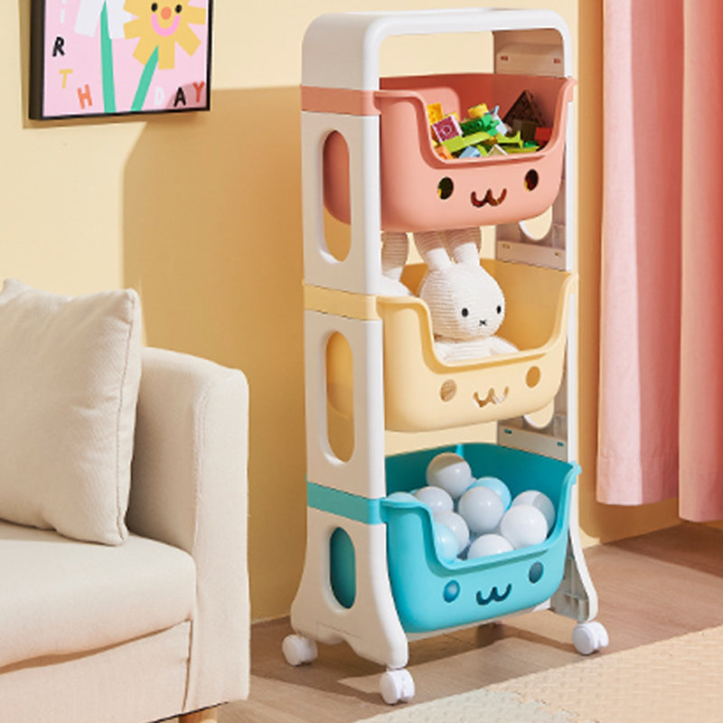 Cat-Shaped Kids Storage Rack on Wheels