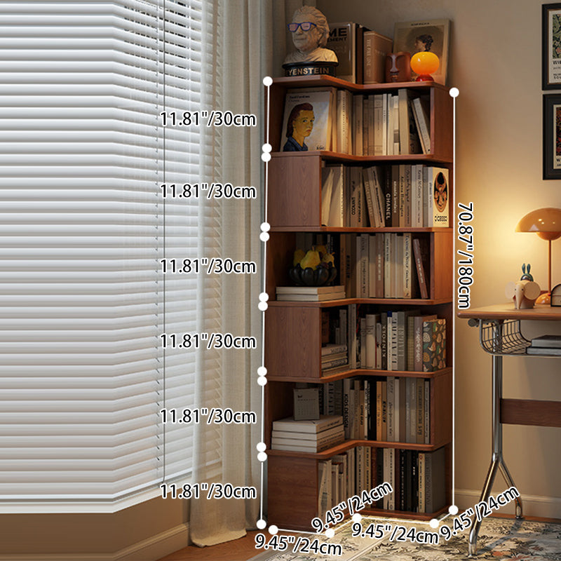 Rubberwood Corner Bookshelf