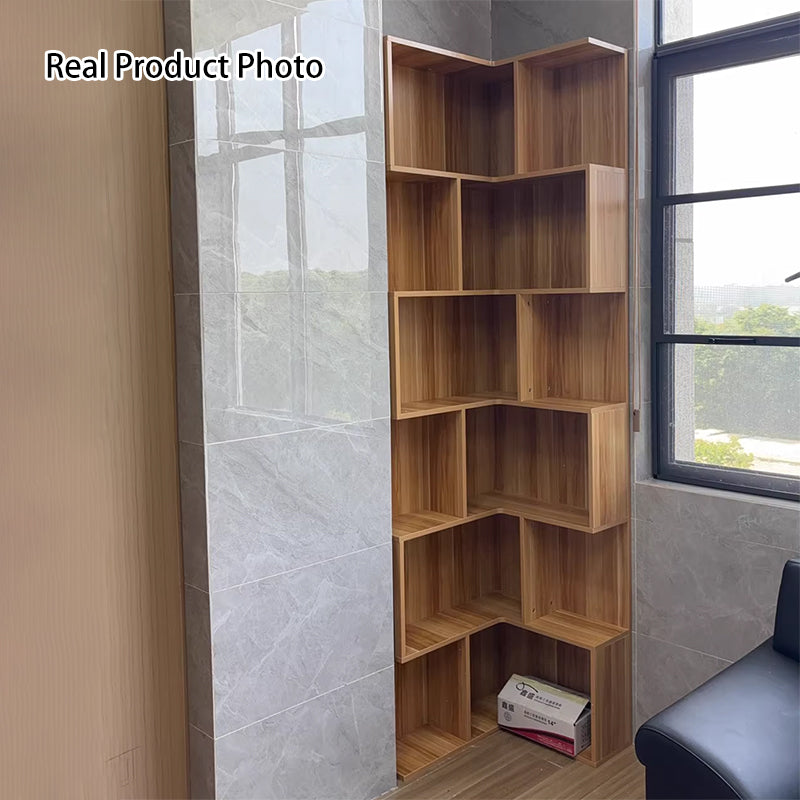 Rubberwood Corner Bookshelf