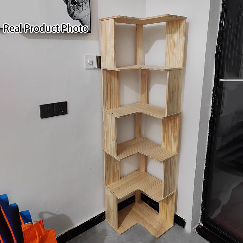 Rubberwood Corner Bookshelf