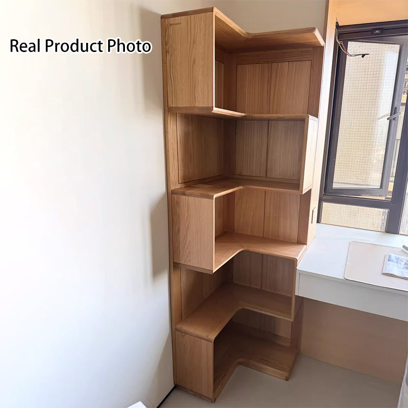 Rubberwood Corner Bookshelf