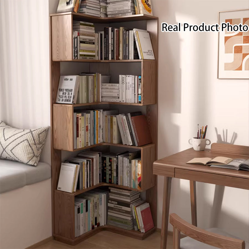 Rubberwood Corner Bookshelf
