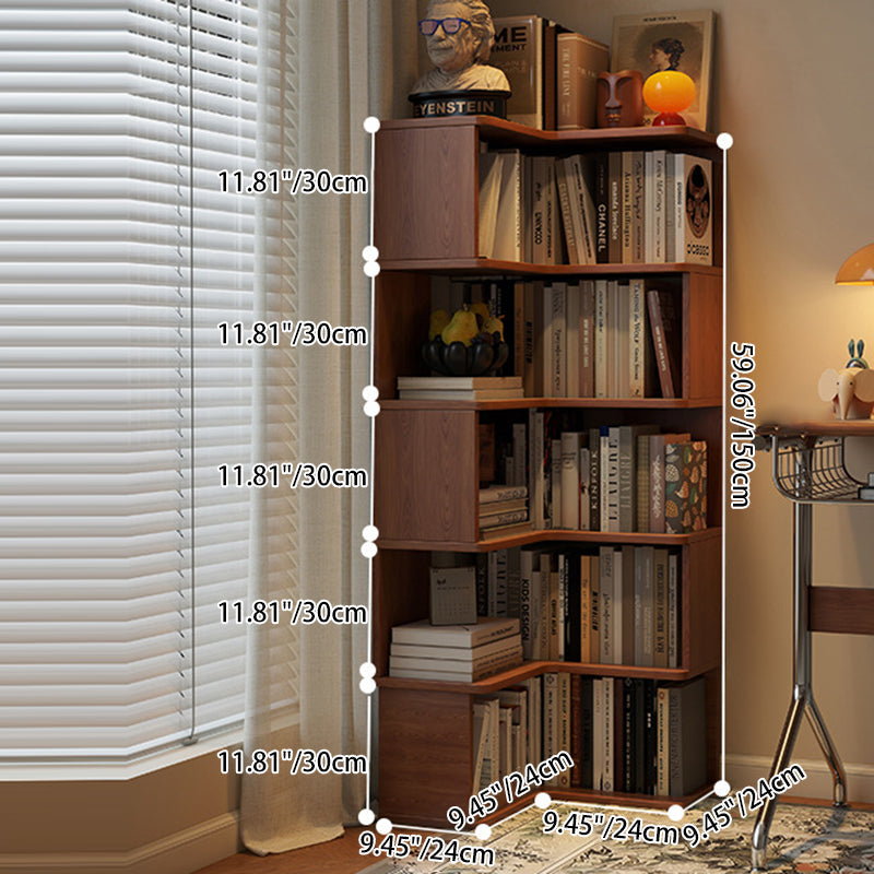 Rubberwood Corner Bookshelf