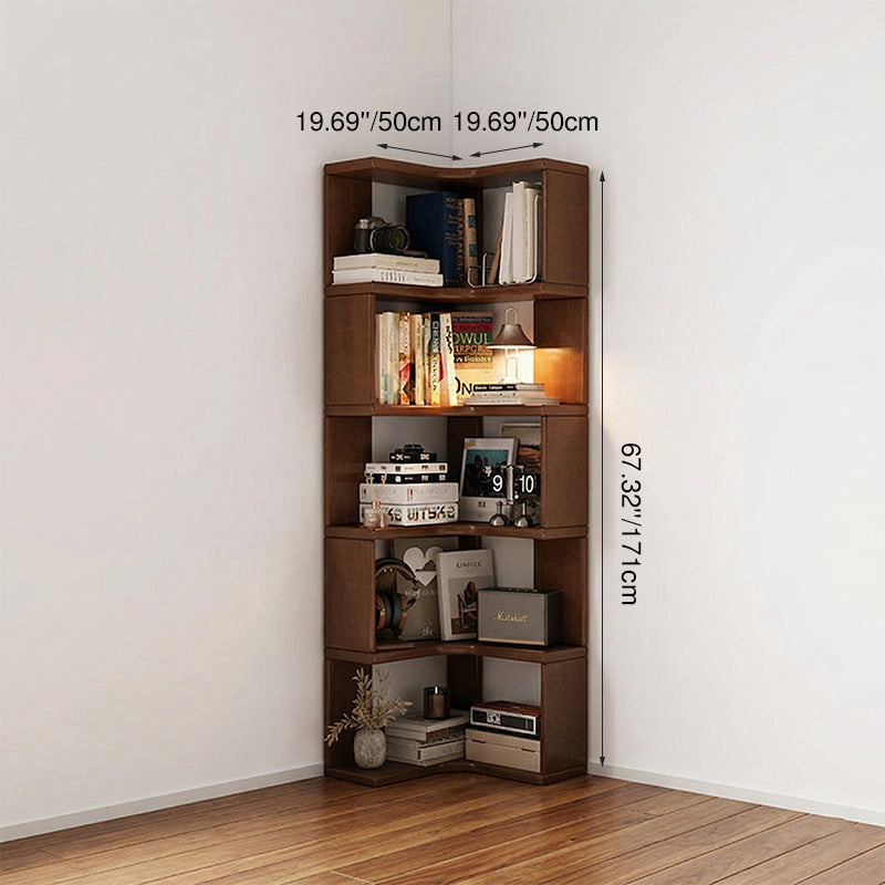 Rubberwood Corner Bookshelf