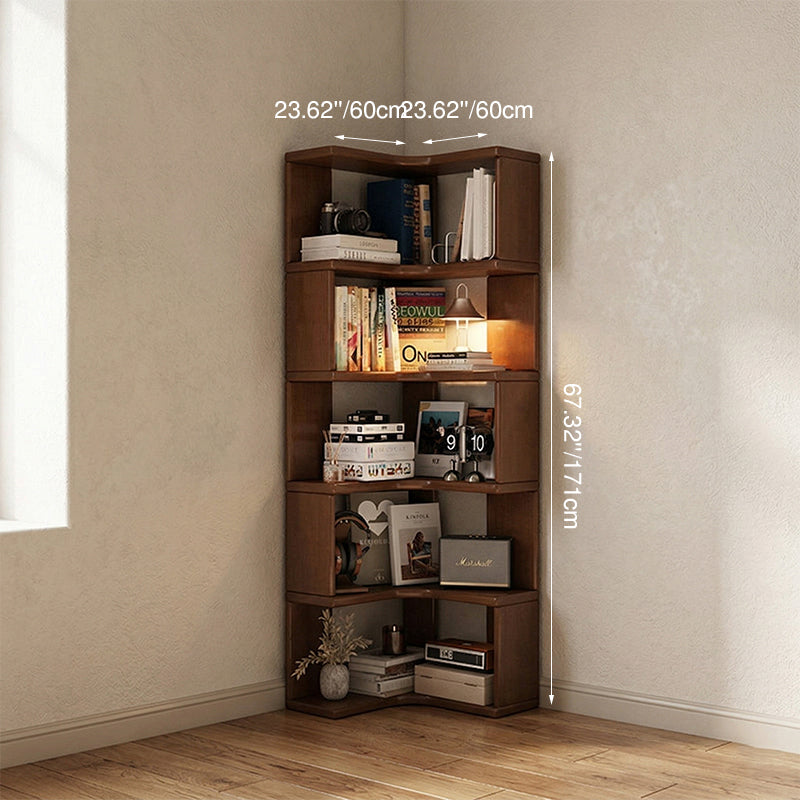 Rubberwood Corner Bookshelf