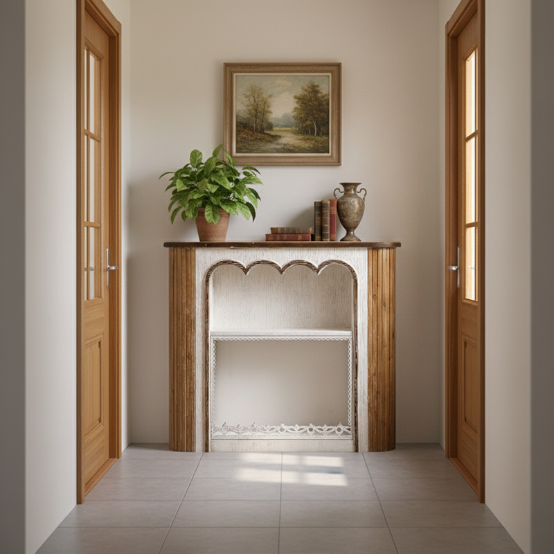 Vintage Cedar Console Mantel