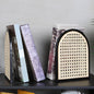 Vintage Rattan & Iron Desktop Bookshelf