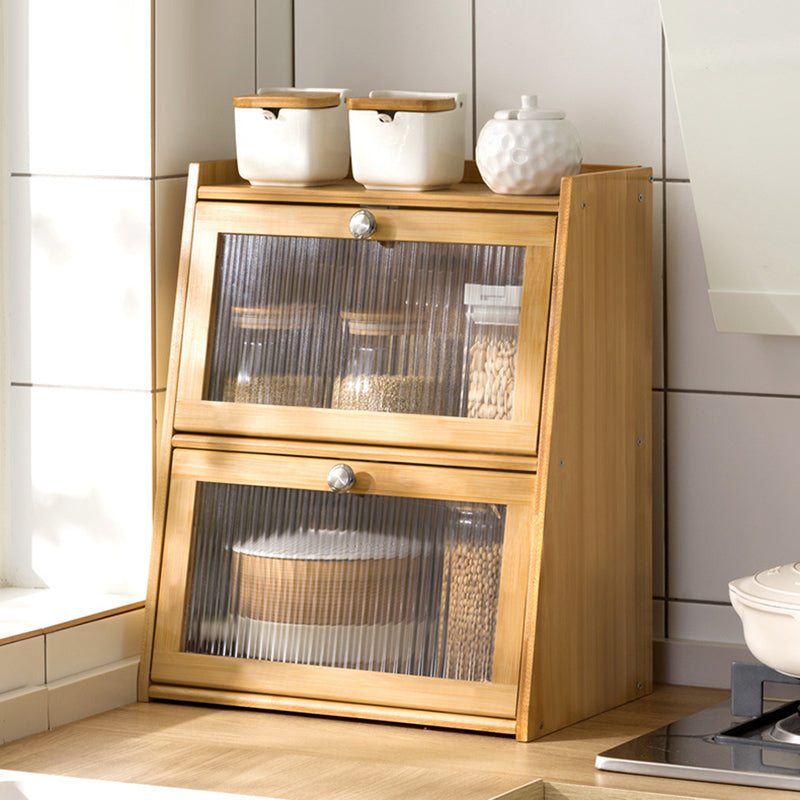 Vintage Bamboo 2/3-Tier Shelf with Cabinet