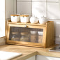 Vintage Bamboo 2/3-Tier Shelf with Cabinet
