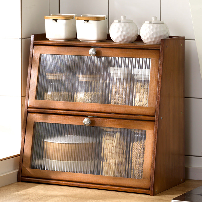 Vintage Bamboo 2/3-Tier Shelf with Cabinet