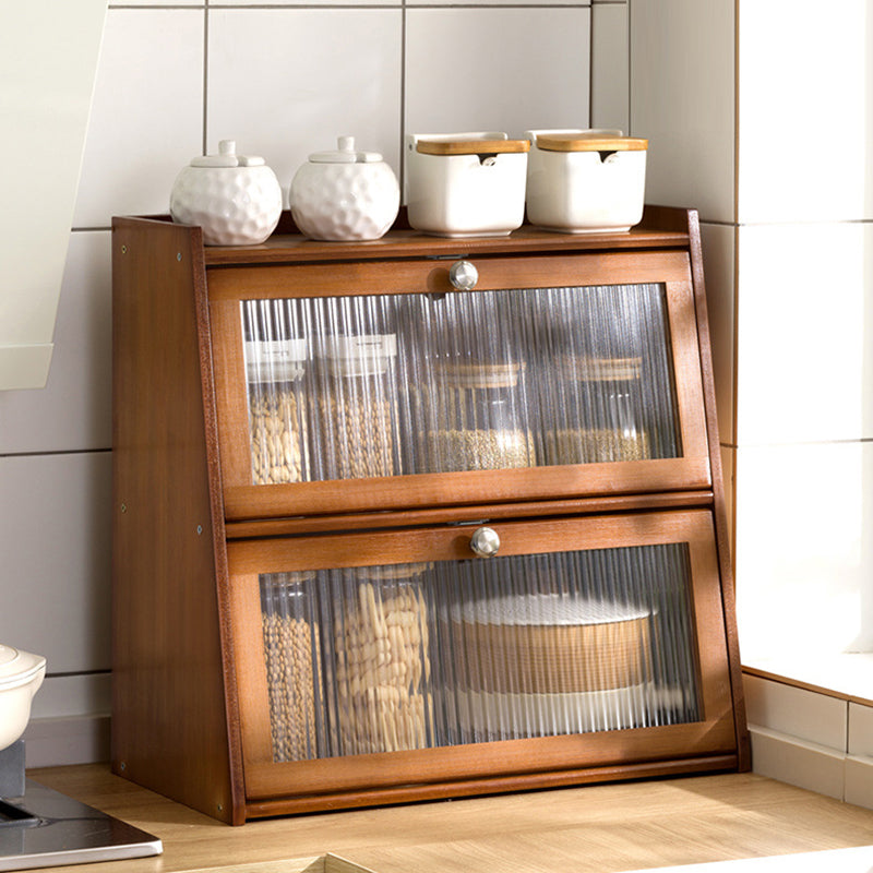 Vintage Bamboo 2/3-Tier Shelf with Cabinet
