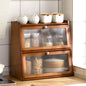 Vintage Bamboo 2/3-Tier Shelf with Cabinet