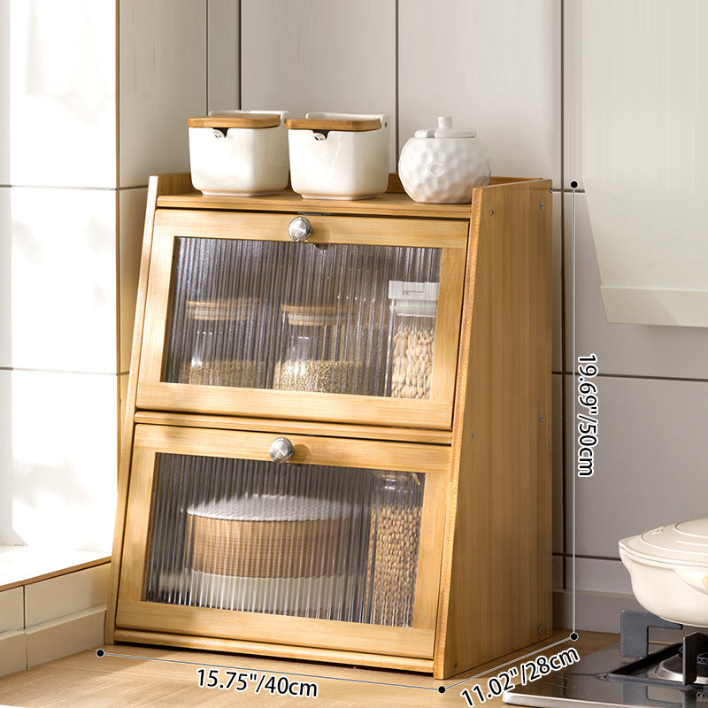 Vintage Bamboo 2/3-Tier Shelf with Cabinet