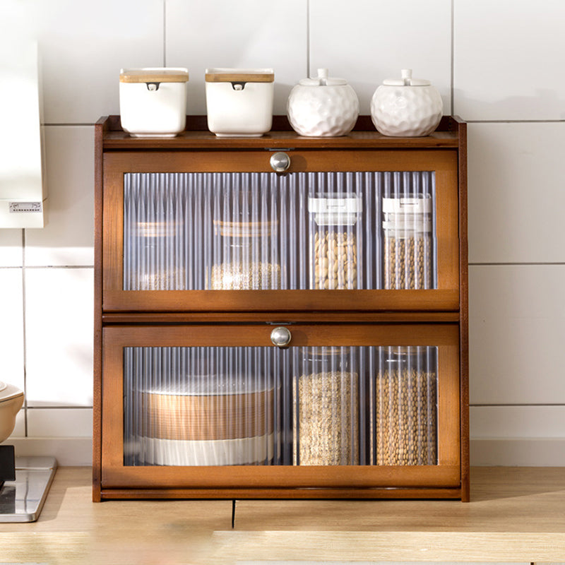 Vintage Bamboo 2/3-Tier Shelf with Cabinet